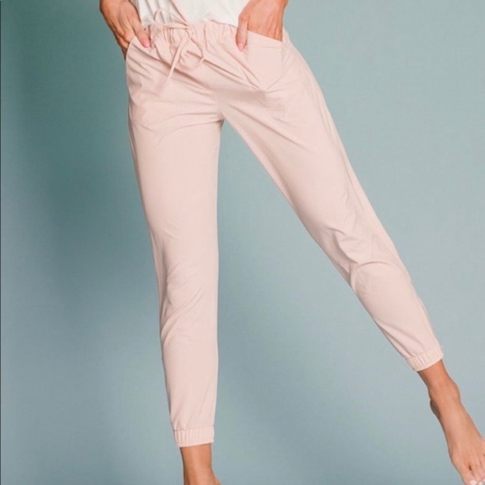 Albion Fit jet setter pants in blush pink